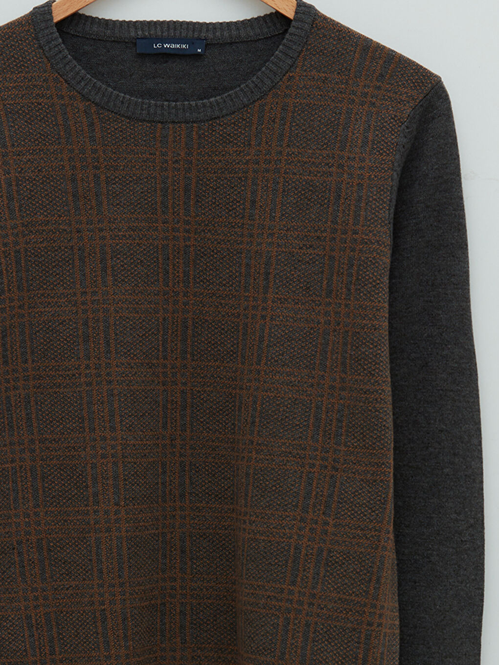 Crew Neck Long Sleeve Men's Tricot Sweater-7