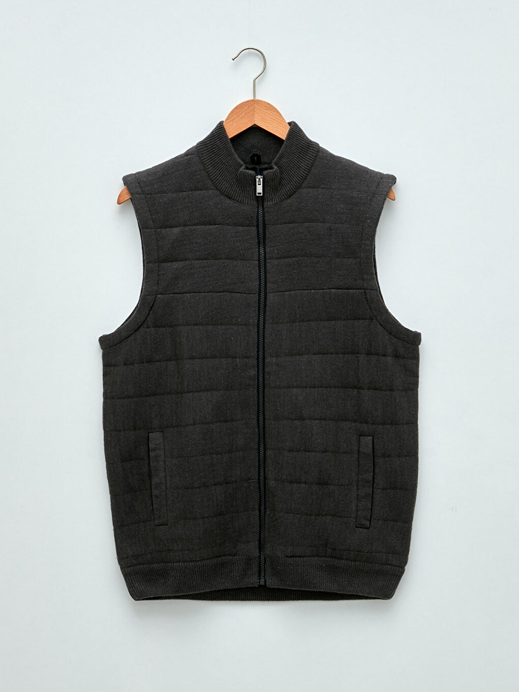 Ерлерге арналған стандартты пішім биік жағалы жилет-5