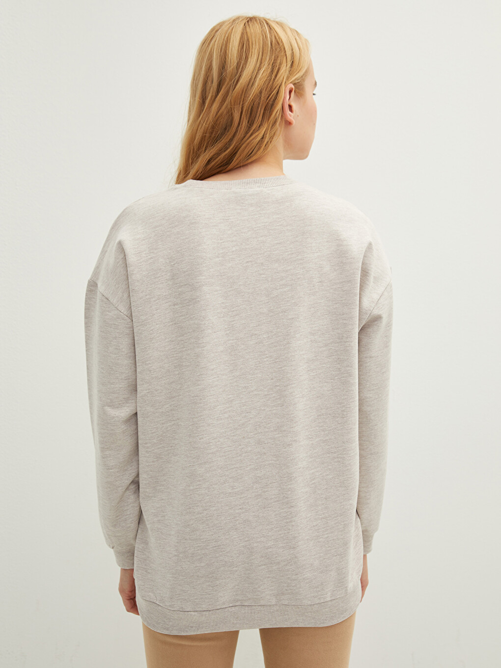 Crew Neck Printed Long Sleeve Women's Sweatshirt-4