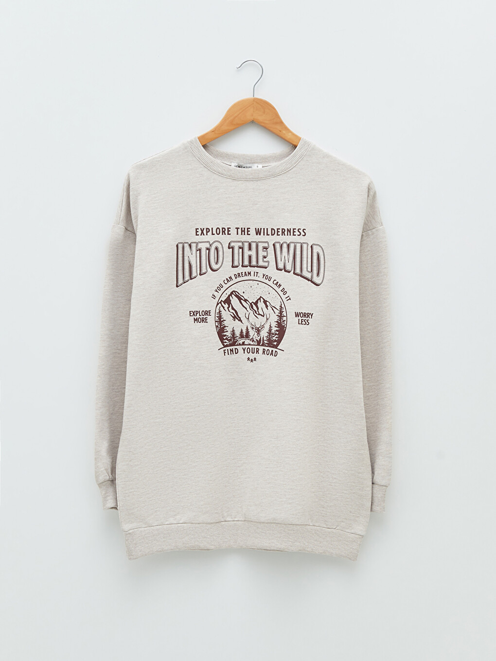 Crew Neck Printed Long Sleeve Women's Sweatshirt-5
