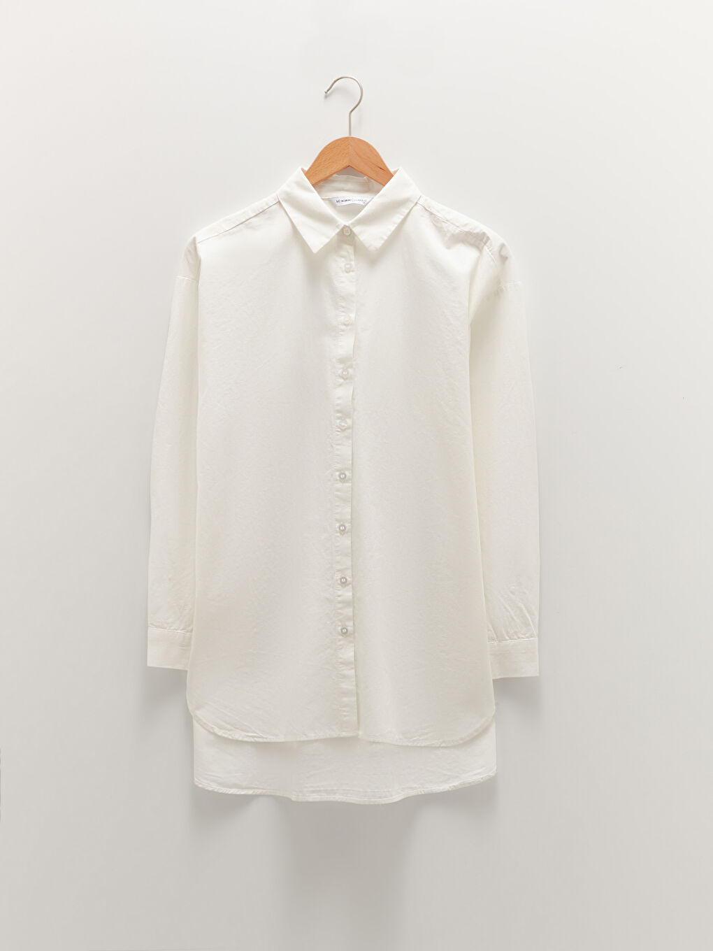 Buttoned Regular Long Sleeve Poplin Women's Shirt-5