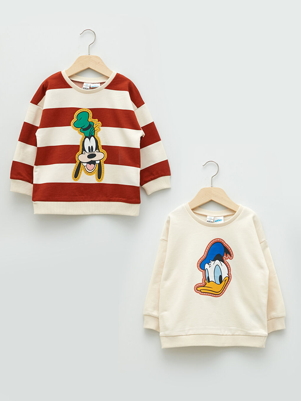 Crew Neck Long Sleeve Disney Printed Cotton Baby Boy Sweatshirt 2-Pack