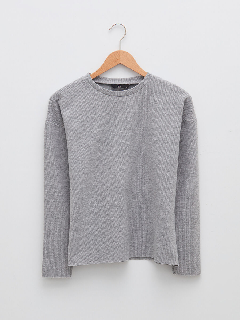 LCW Vision Rundhalsausschnitt Schlicht Langarm Bauchfreies Top für Damen -W1FF49Z8-LAL