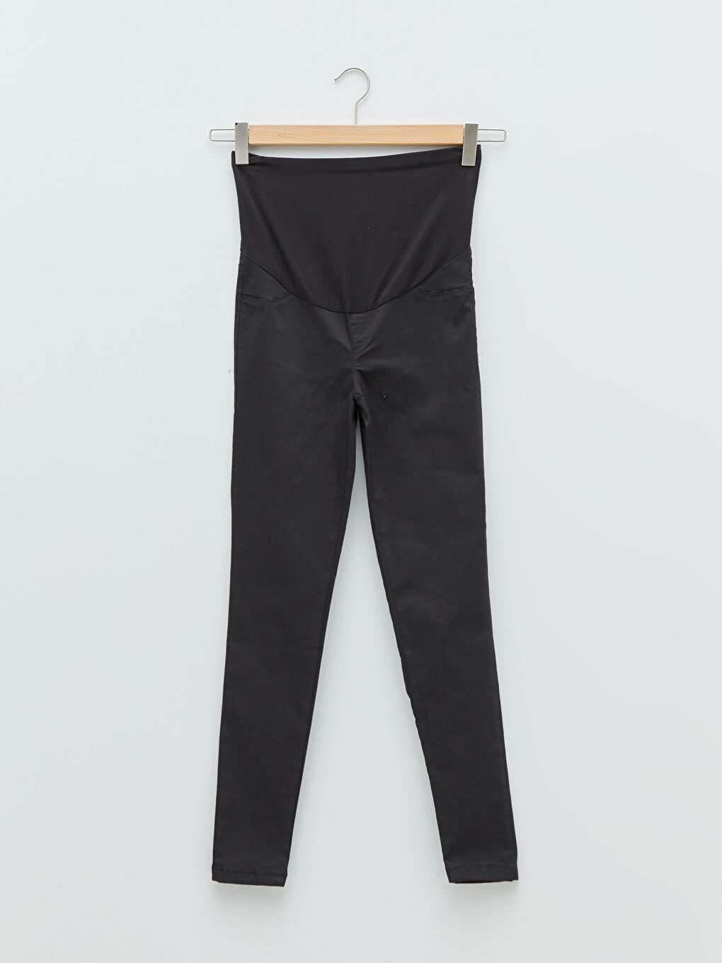 Siyah Karın Panelli Skinny Fit Cep Detaylı Hamile Pantolon-5