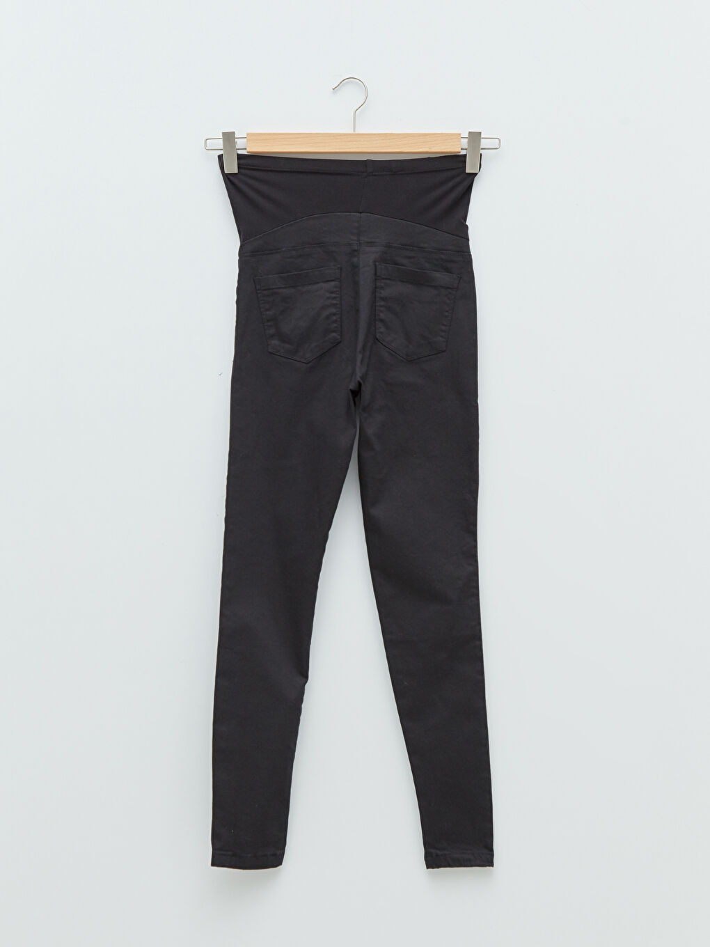Siyah Karın Panelli Skinny Fit Cep Detaylı Hamile Pantolon-6