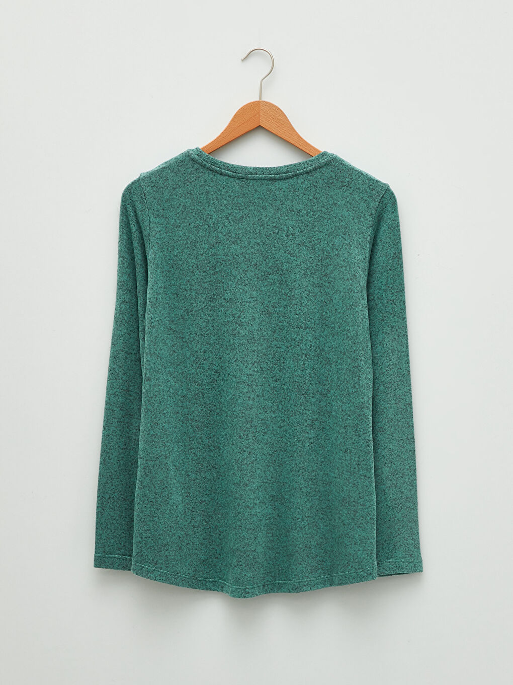 T-shirt à manches longues uni à col rond pour Femmes-5