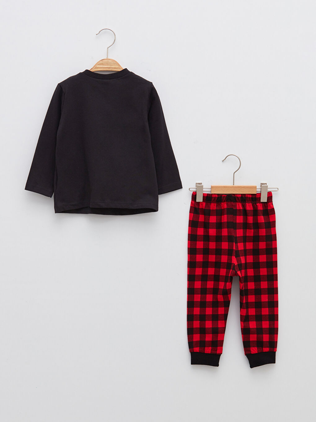LCW baby Rundhalsausschnitt Langarm Kariertes Muster Baumwolle Baby Jungen Pyjama-Set -W1FH24Z1-RQN
