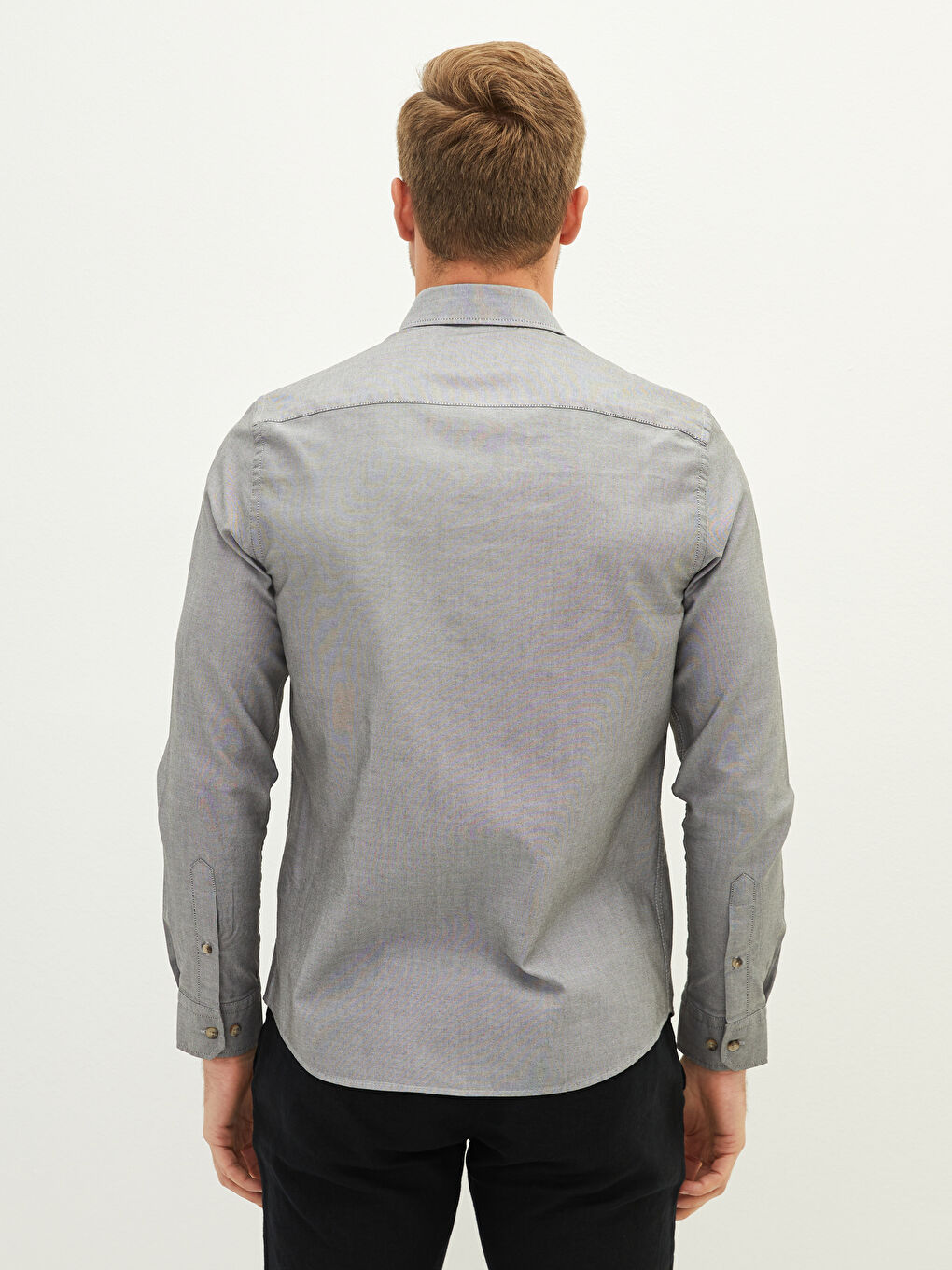 قميص رجالي قطن بأكمام طويلة وقصة ضيقة-4