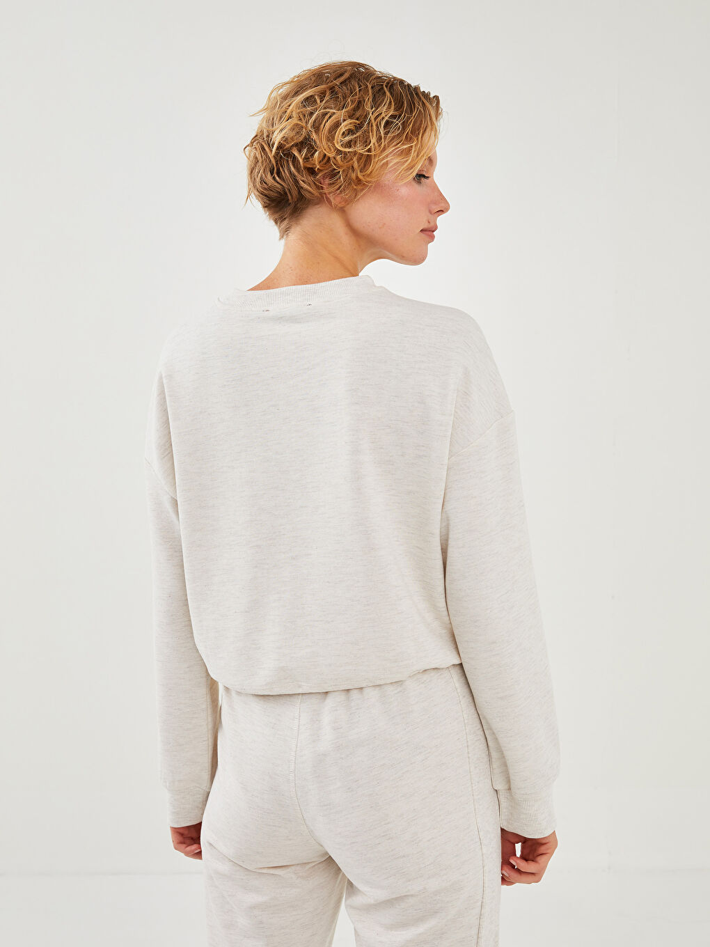 LCW Limited Crew Neck Plain Long Sleeve Women's Sweatshirt -W1FH71Z8-MXN