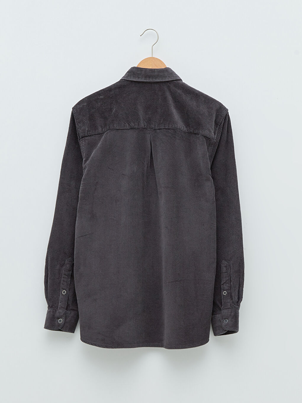 قميص رجالي كم طويل قطيفة بقصة عادية-6