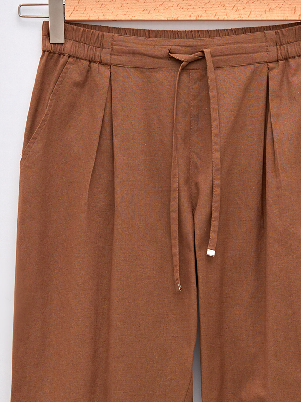 Women's Trousers With Elastic Waist And Tie Detail-8