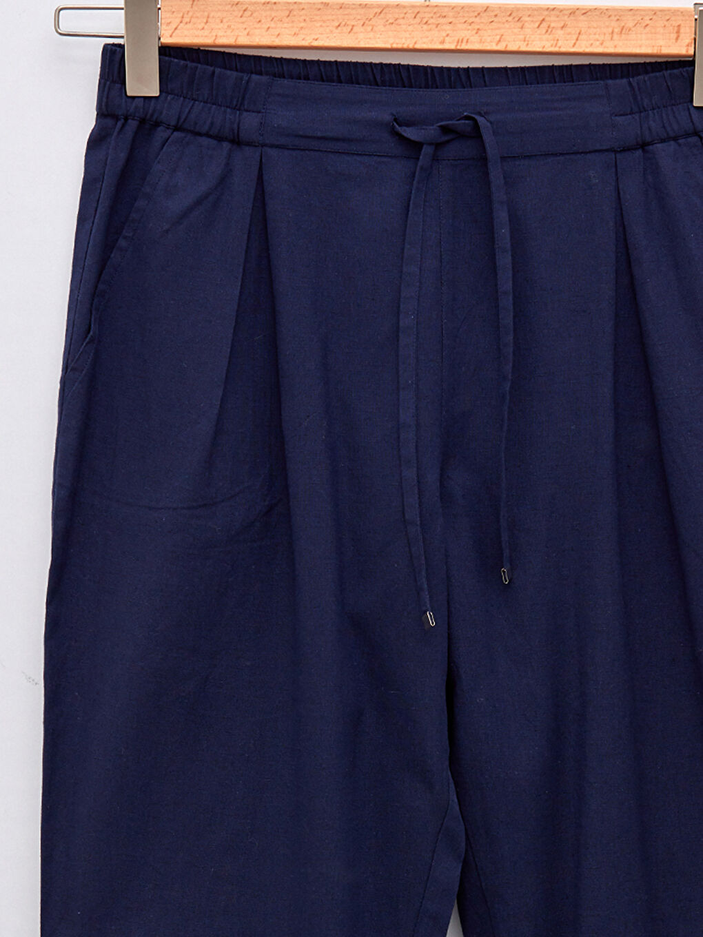 LCWAIKIKI Basic Women's Trousers with Elastic Waist and Tie Detail -W1FI25Z8-HSA