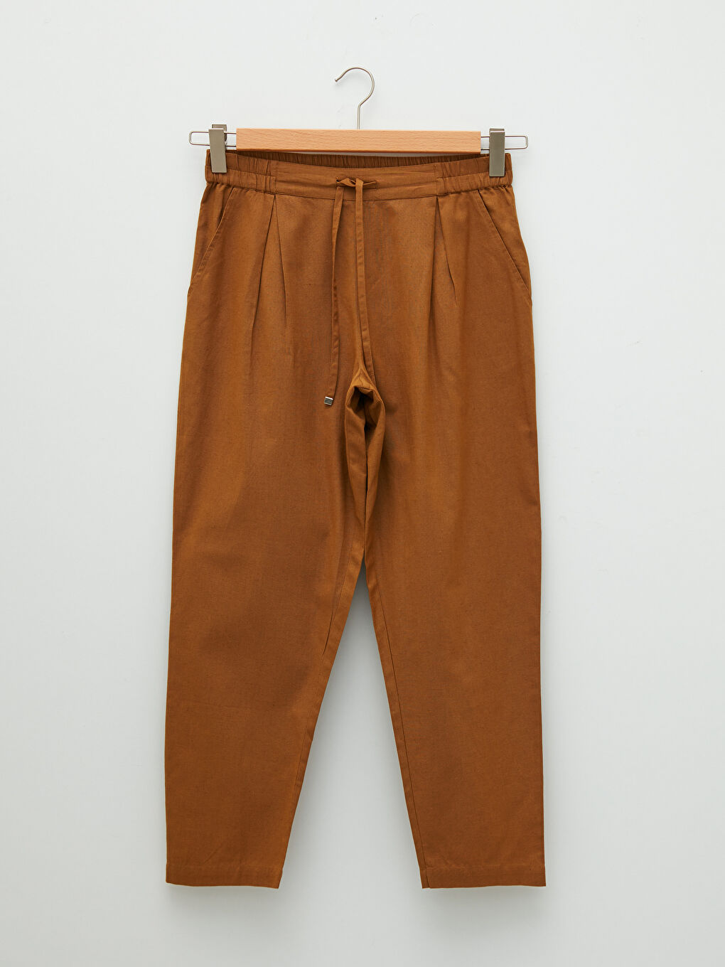 Women's Trousers with Elastic Waist and Tie Detail-5