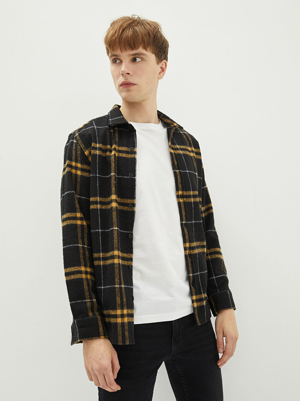 ご確認用 HECT】Big W-pocket Draw Cord Seersucker Check S/S Shirt