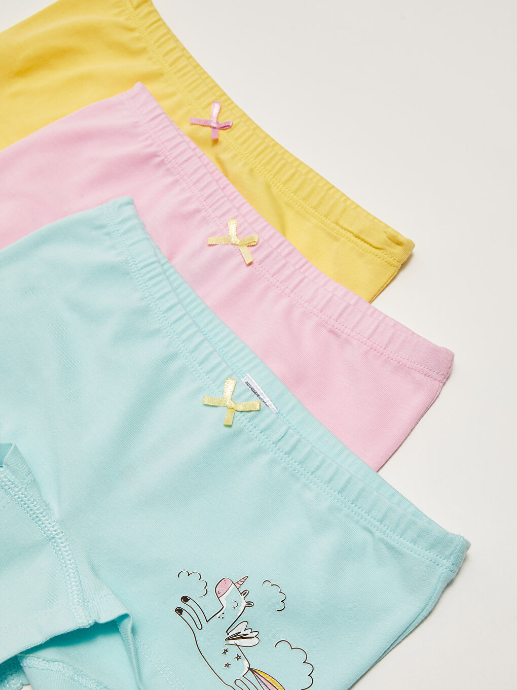 Sarı Baskılı Pamuklu Kız Çocuk Boxer 3'lü-2