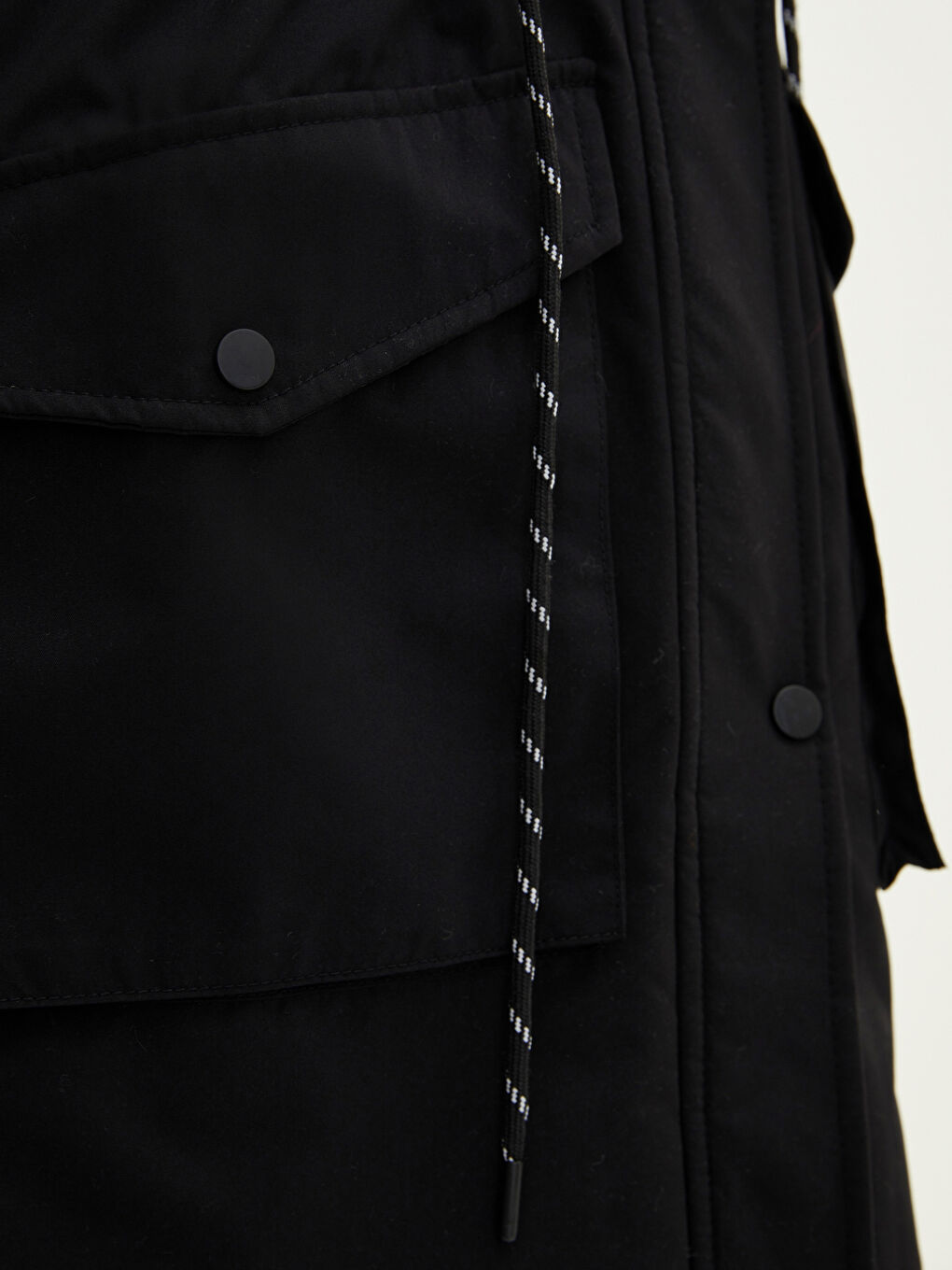 Fur Detail Hooded Straight Long Sleeve Thick Women's Parka-3