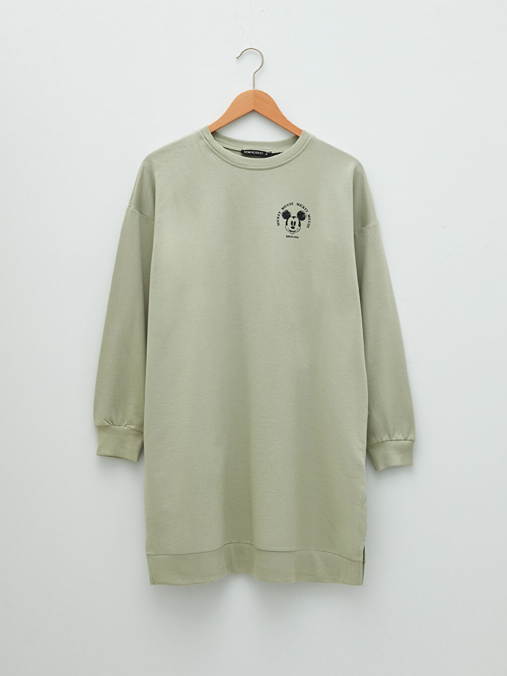 Crew Neck Mickey Mouse Printed Women's Sweatshirt Tunic-4