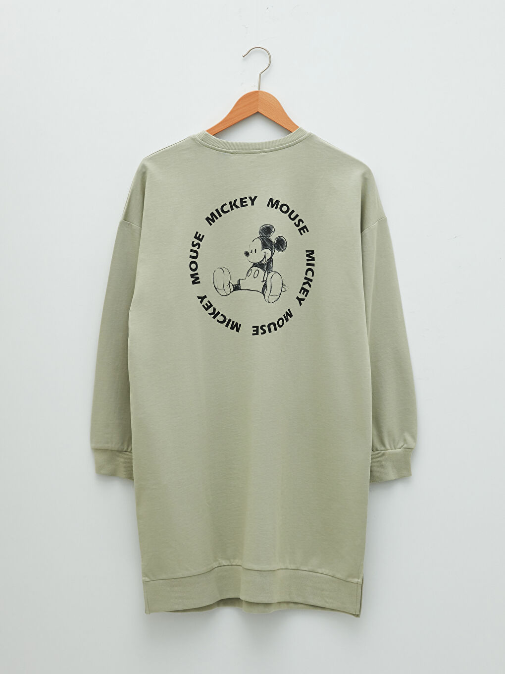 Crew Neck Mickey Mouse Printed Women's Sweatshirt Tunic-5