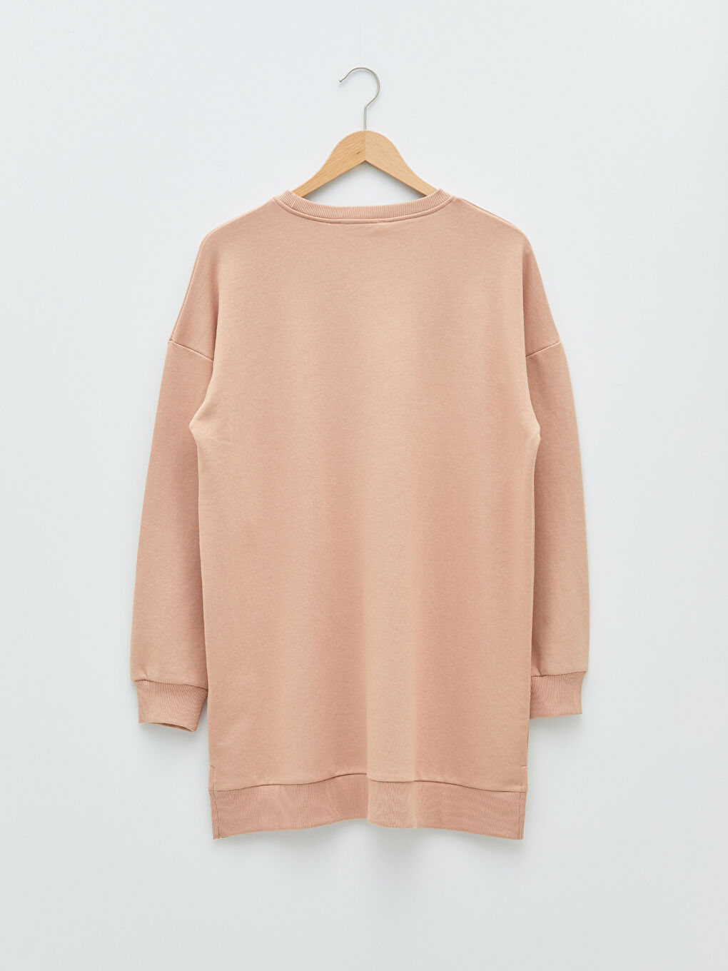 Pembe Bisiklet Yaka Mickey Mouse Baskılı Kadın Sweatshirt Tunik-6