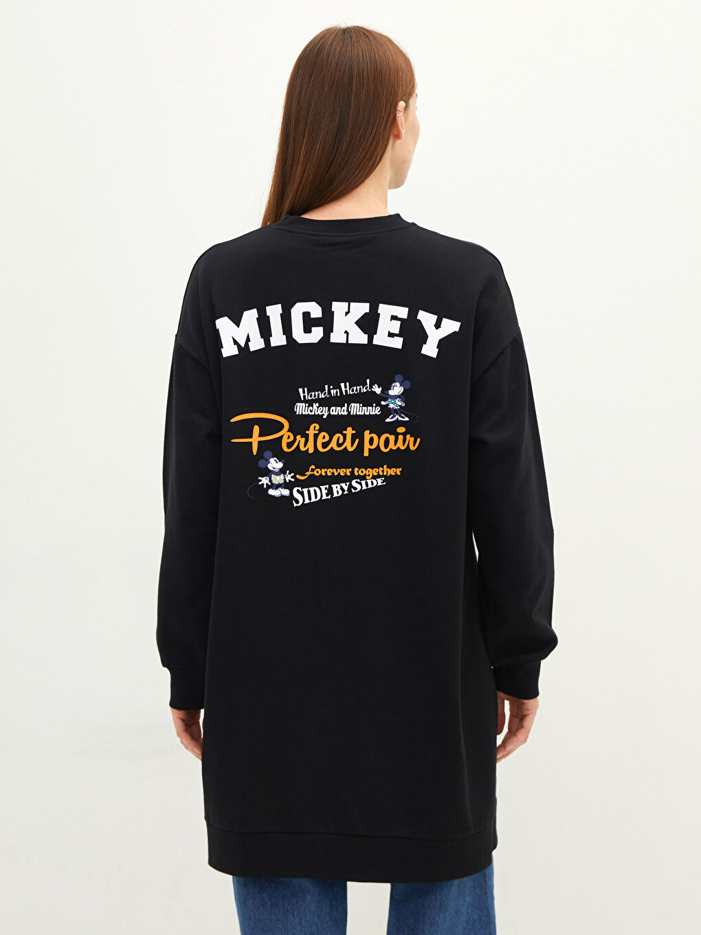 تونيك سويتشيرت ياقة دائرية مطبوع ميكي ماوس للسيدات-4