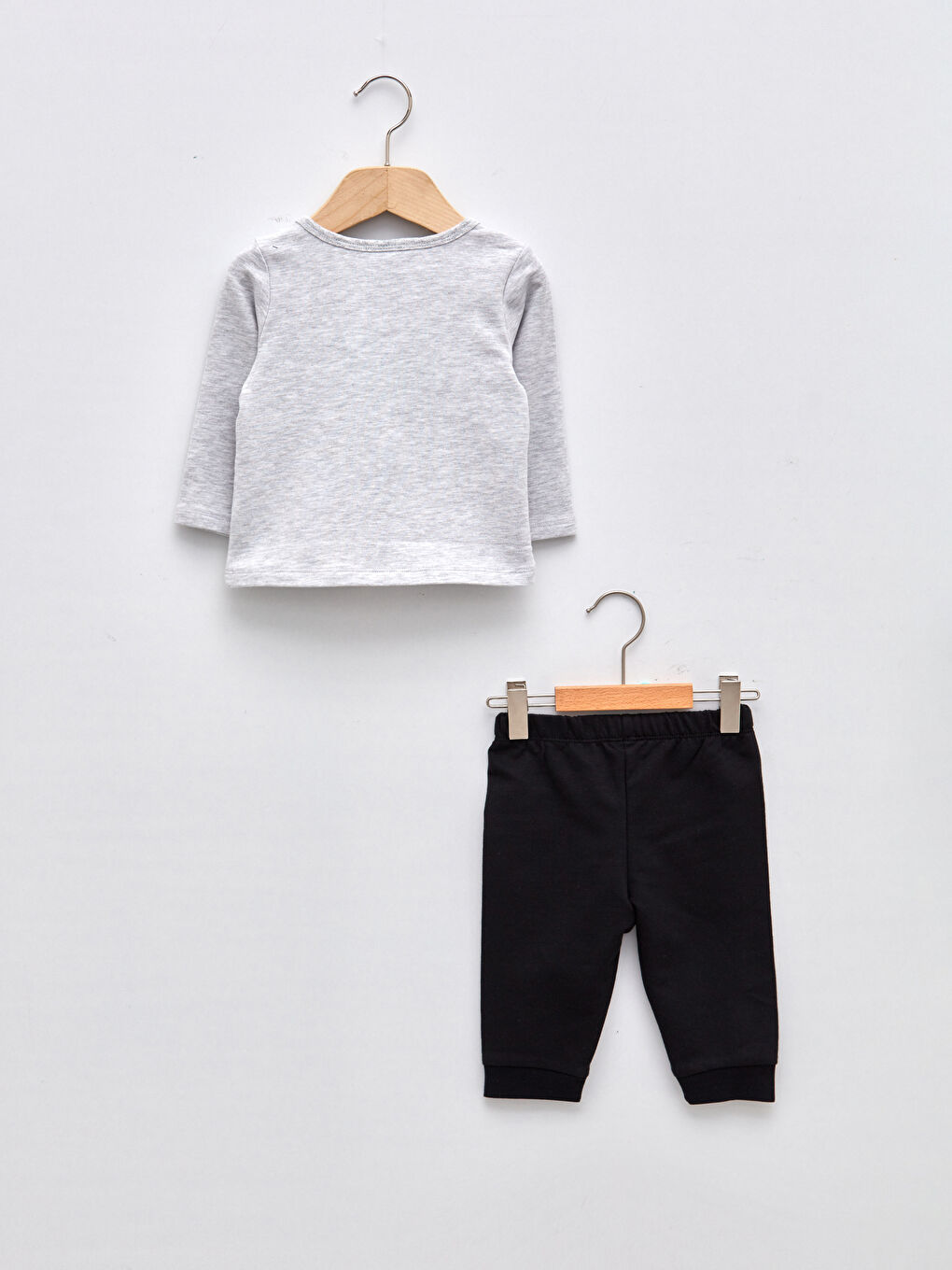 Crew Neck Long Sleeve Printed Baby Boy Pajama Set-1