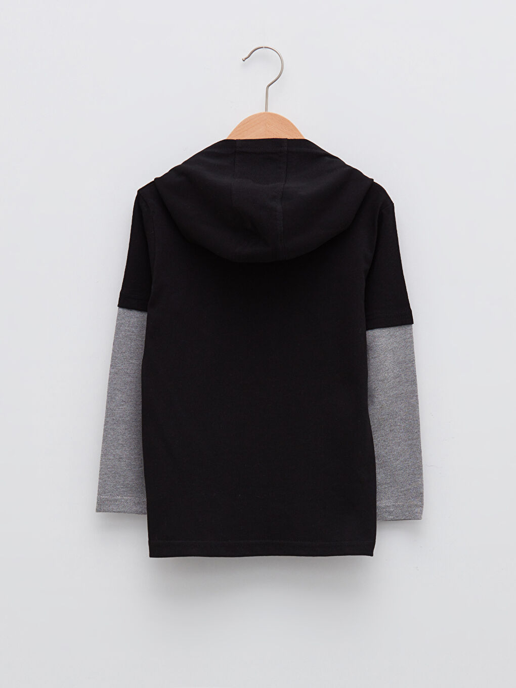 Футболка з капюшоном, з принтом, довгий рукав для хлопчиків-1