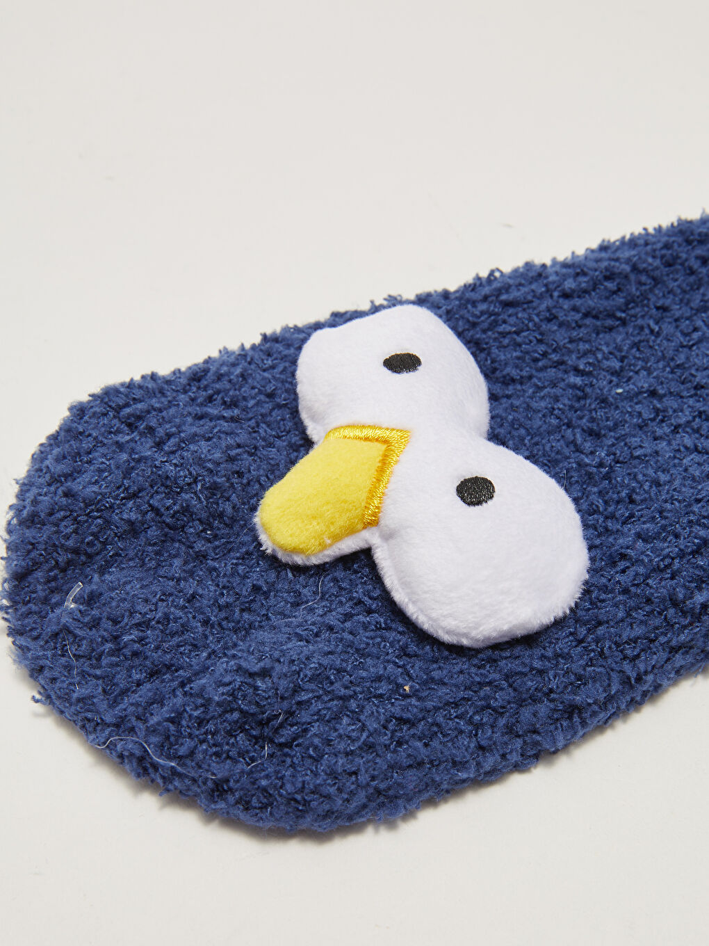 Mavi 3D Figürlü Kaydırmaz Taban Kadın Ev Çorabı-2