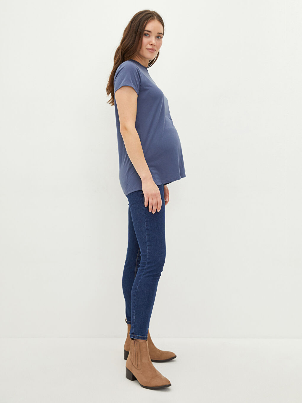 LCWAIKIKI Maternity Mercury Skinny Fit Straight Maternity Rodeo Jean Trousers with Abdominal Panels -W1FK38Z8-309
