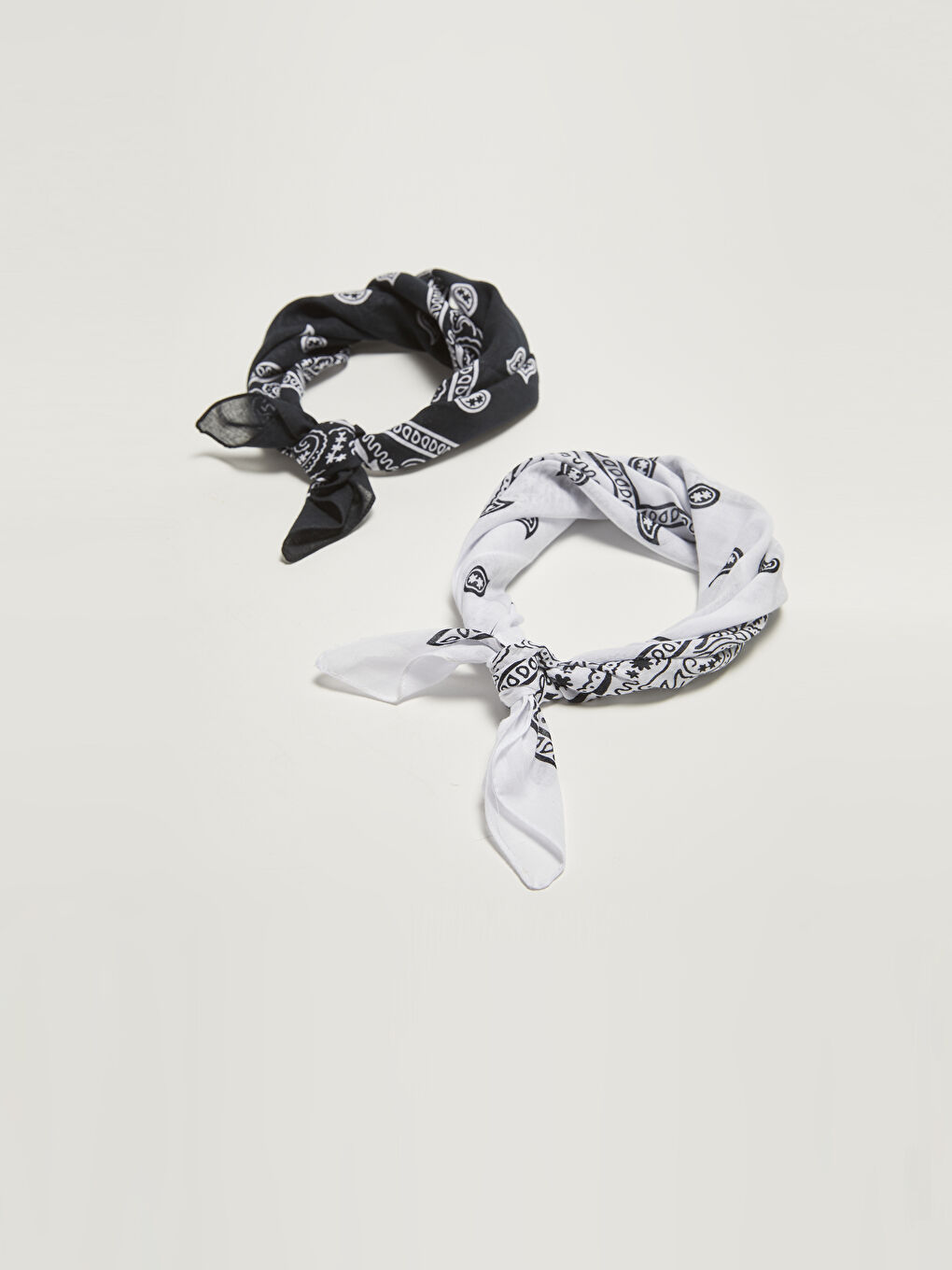 LCW ACCESSORIES Siyah Şal Desenli Erkek Bandana  2'li - 2