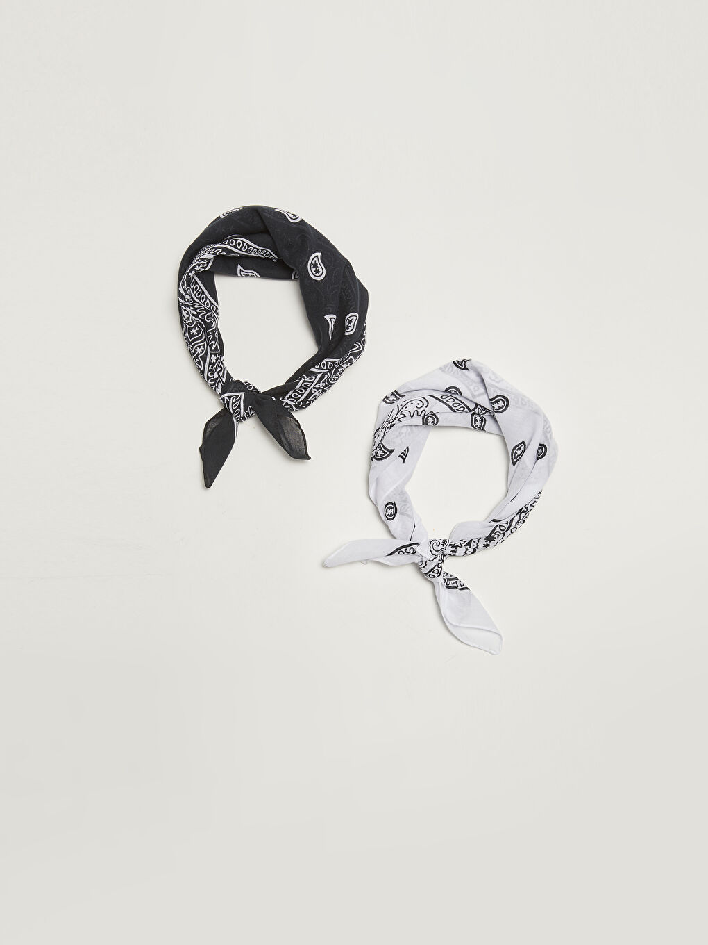 LCW ACCESSORIES Siyah Şal Desenli Erkek Bandana  2'li - 3