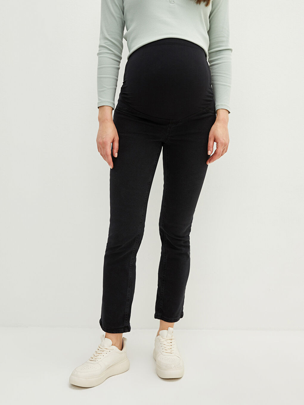 LCWAIKIKI Maternity Siyah  Rodeo Karın Panelli Straight Fit Cep Detaylı Hamile Rodeo Jean Pantolon - 2