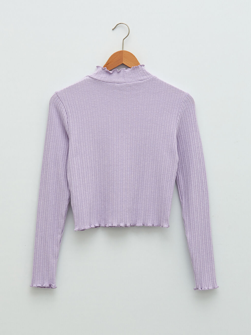 Stand Up Collar Plain Long Sleeve Camisole Fabric Women's Sweater-6