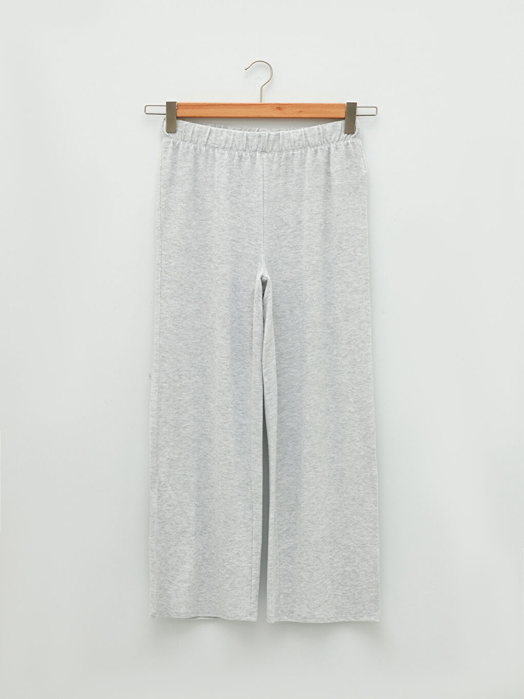 Gri Kadın Beli Lastikli Düz  Pijama Altı-4