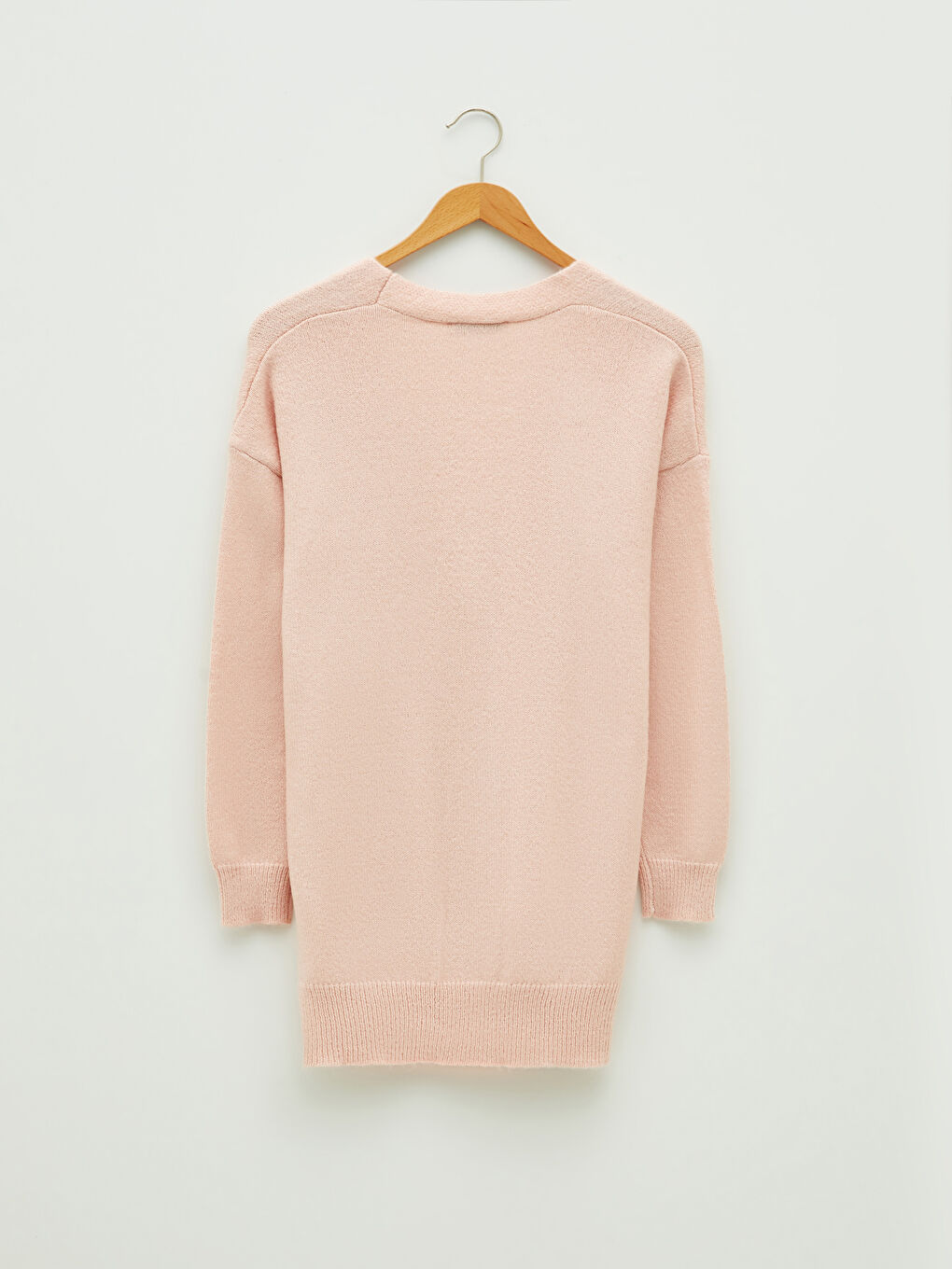 V-Neck Straight Long Sleeved Pocket Detailed Women's Knitwear Cardigan-7