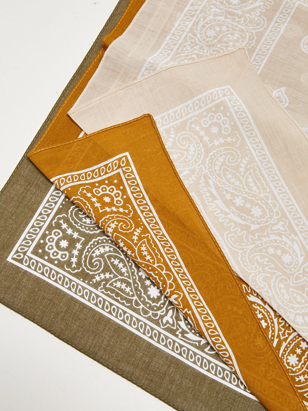 Haki Şal Desenli Erkek Bandana-10