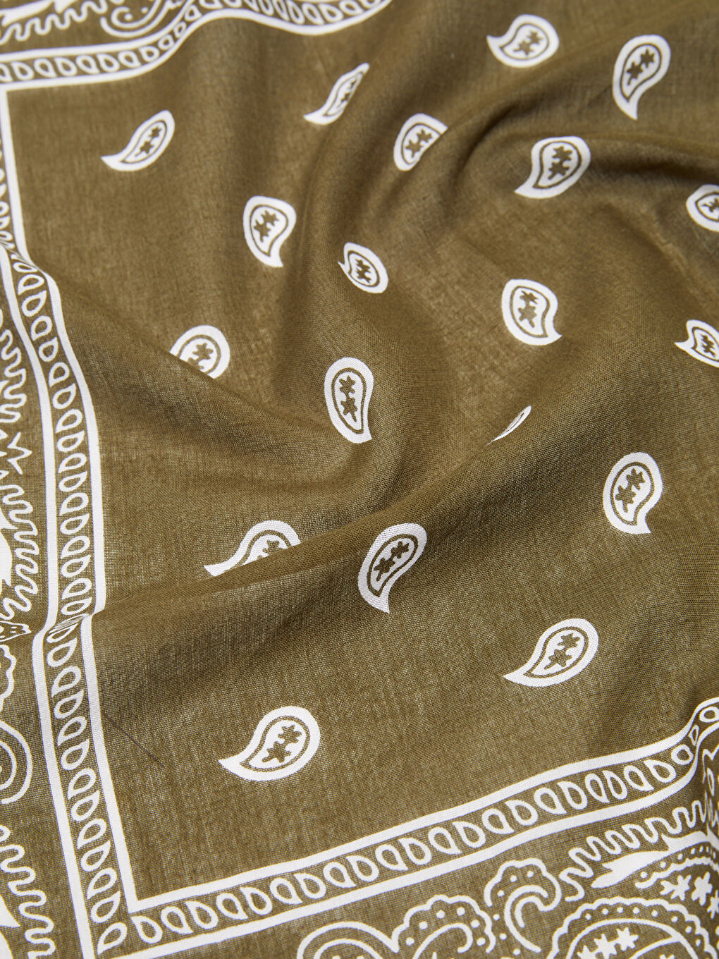 Haki Şal Desenli Erkek Bandana-11