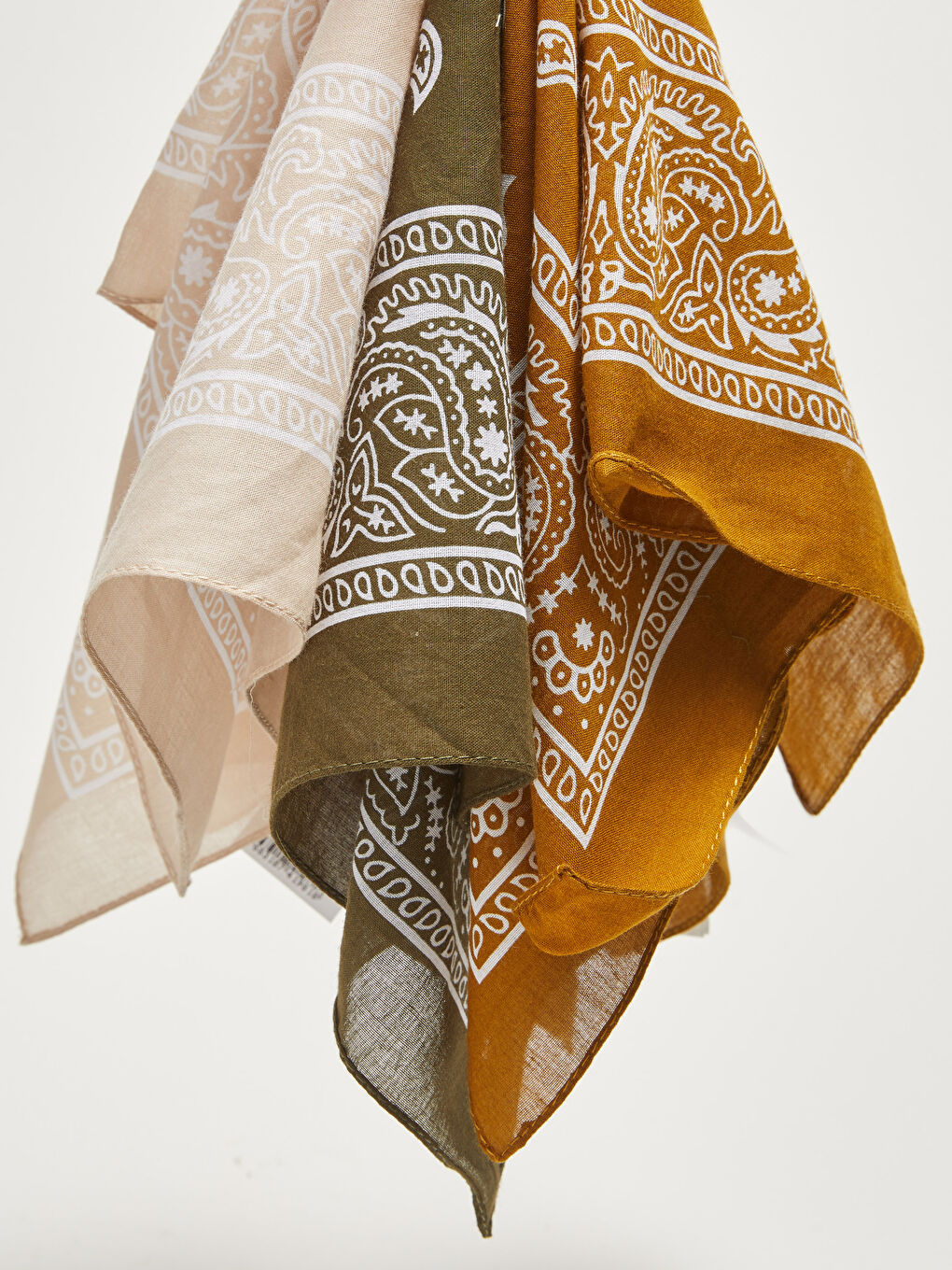 Haki Şal Desenli Erkek Bandana-14