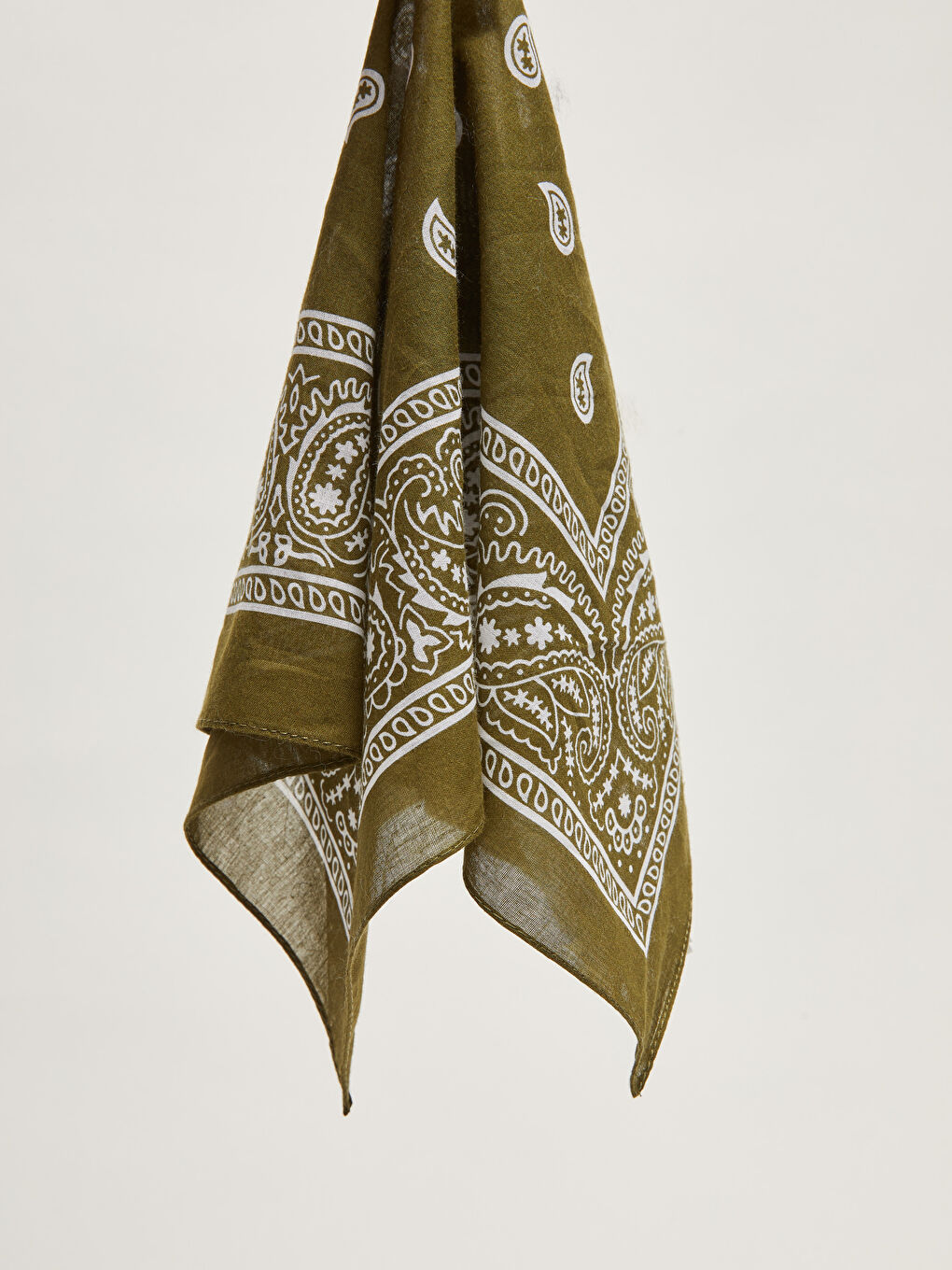 Haki Şal Desenli Erkek Bandana-7