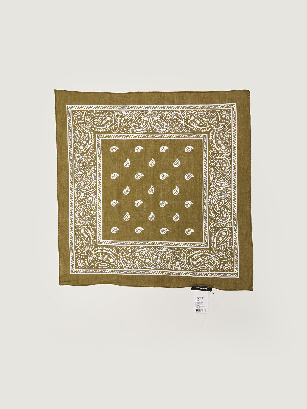 Haki Şal Desenli Erkek Bandana-8