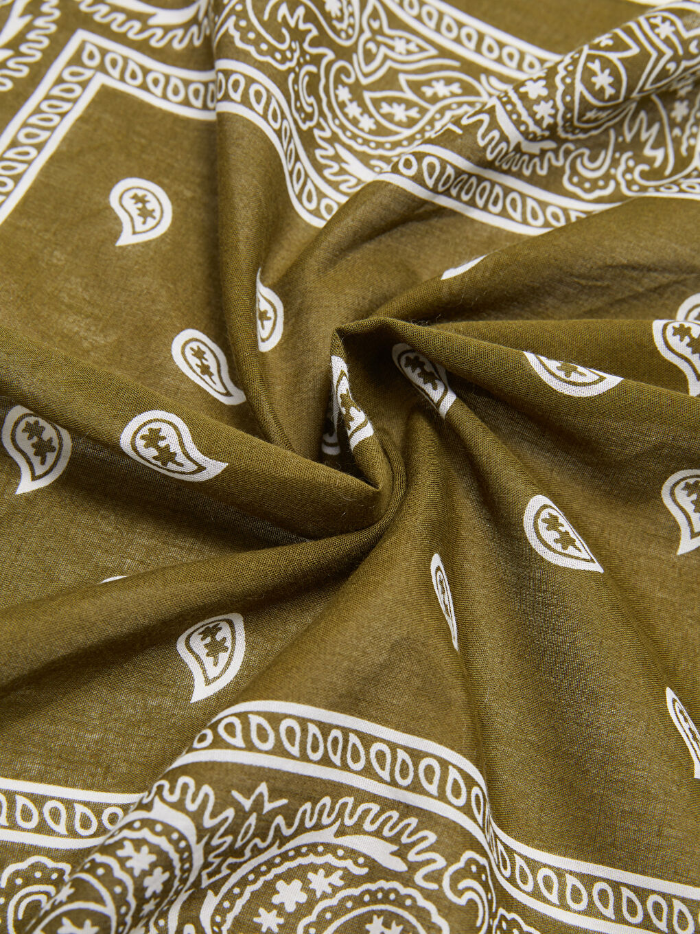 Haki Şal Desenli Erkek Bandana-9