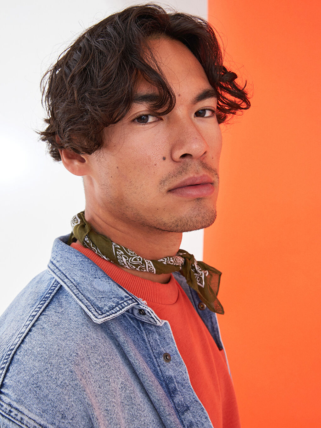 Haki Şal Desenli Erkek Bandana-2