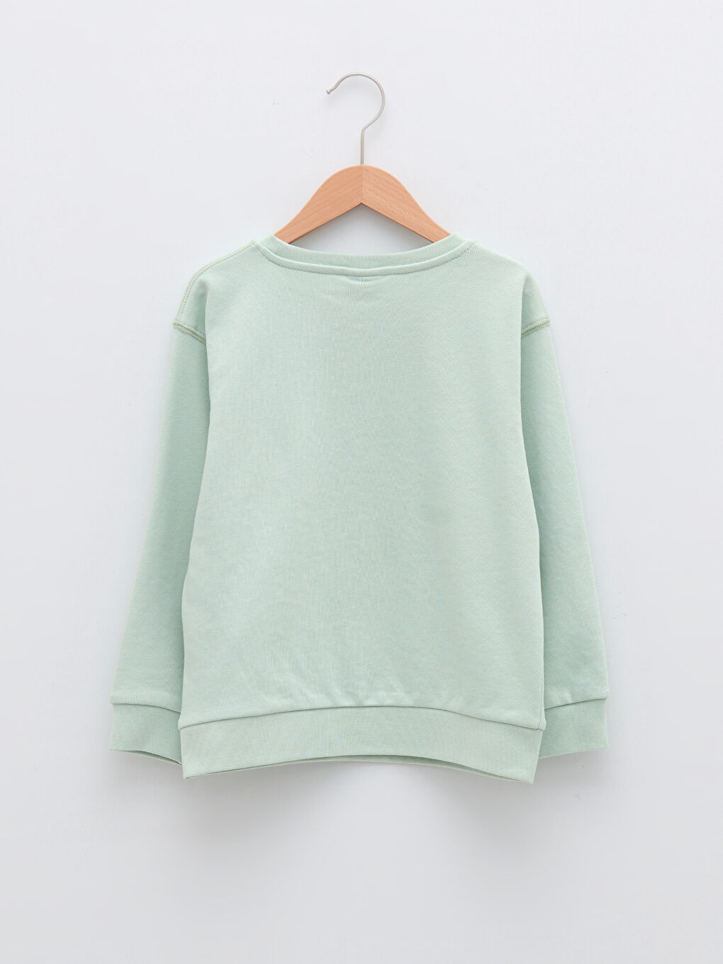 Yeşil Bisiklet Yaka Basic Uzun Kollu Erkek Çocuk Sweatshirt-1