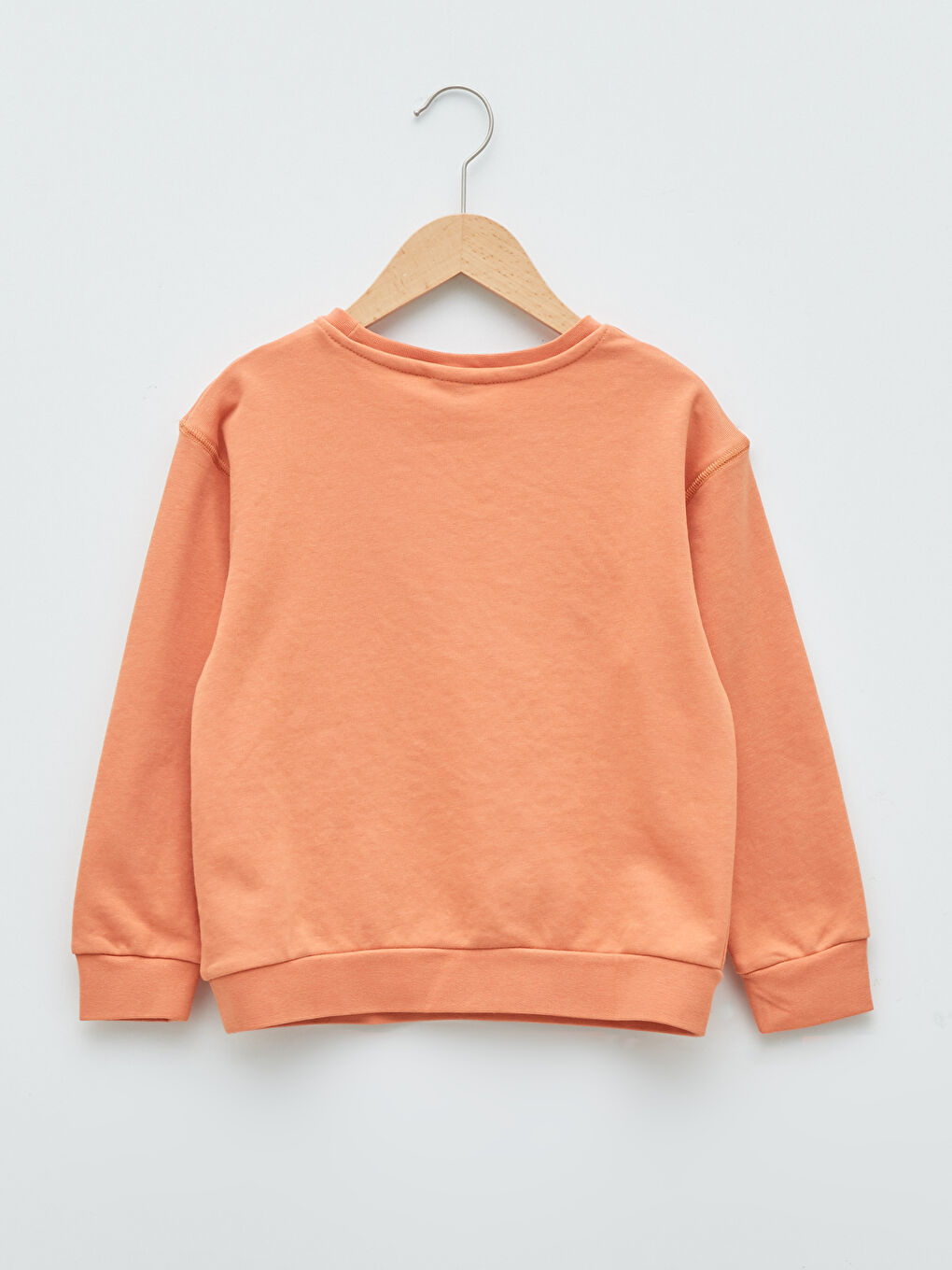Turuncu Bisiklet Yaka Basic Uzun Kollu Erkek Çocuk Sweatshirt-1