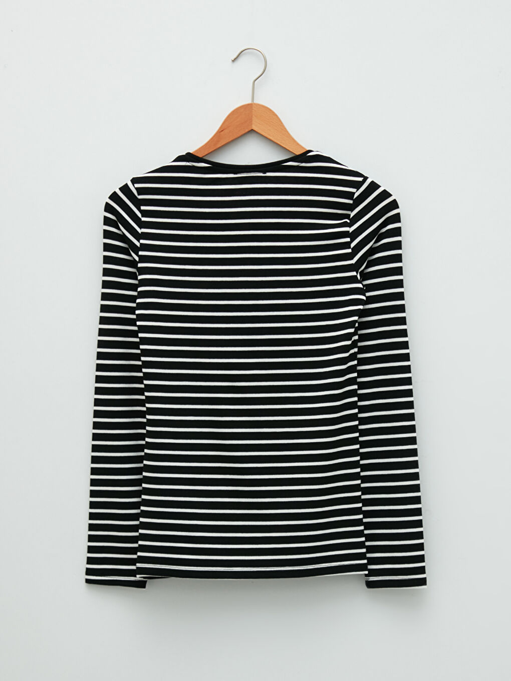 Crew Neck Striped Long Sleeve Women's T-Shirt-7