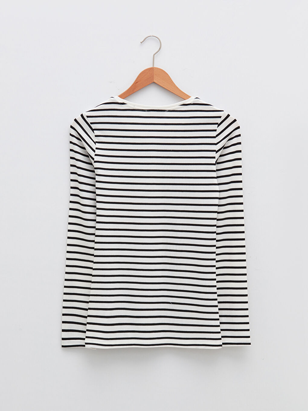 LCWAIKIKI Basic Rundhalsausschnitt Gestreift Langarm T-Shirt für Damen -W1FN36Z8-LRA