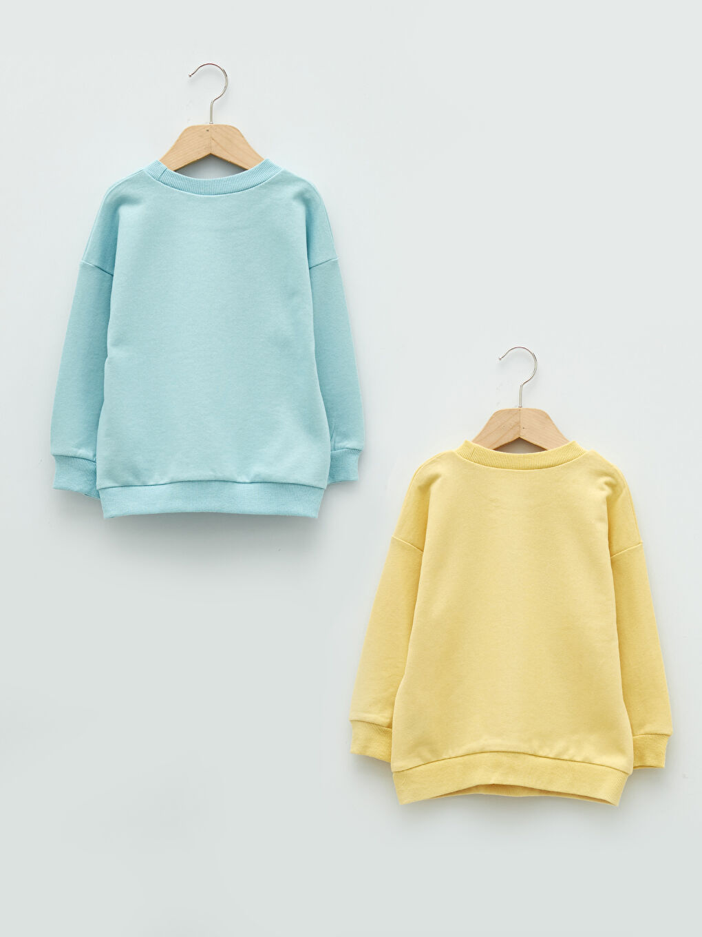 Mavi Bisiklet Yaka Uzun Kollu Disney Baskılı Pamuklu Erkek Bebek Sweatshirt 2'li-1