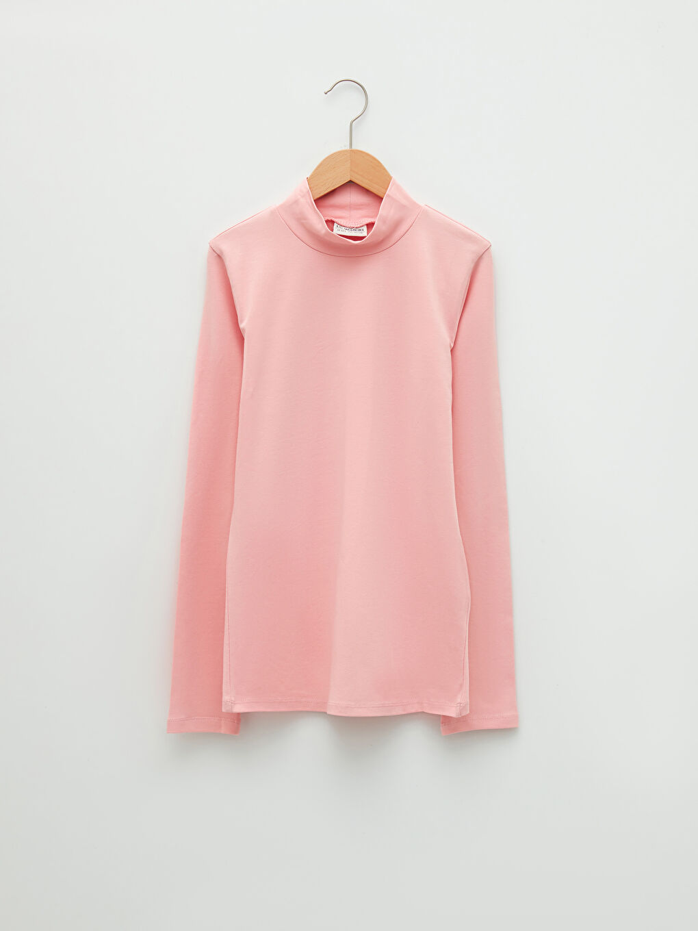 T-shirt Fille Basique à Manches Longues Col Semi-Roulé