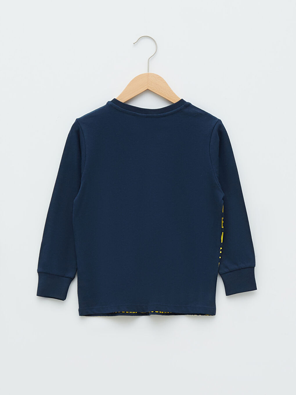 Lacivert Bisiklet Yaka Fenerbahçe Baskılı Uzun Kollu Erkek Çocuk Taraftar Pijama Takımı-2