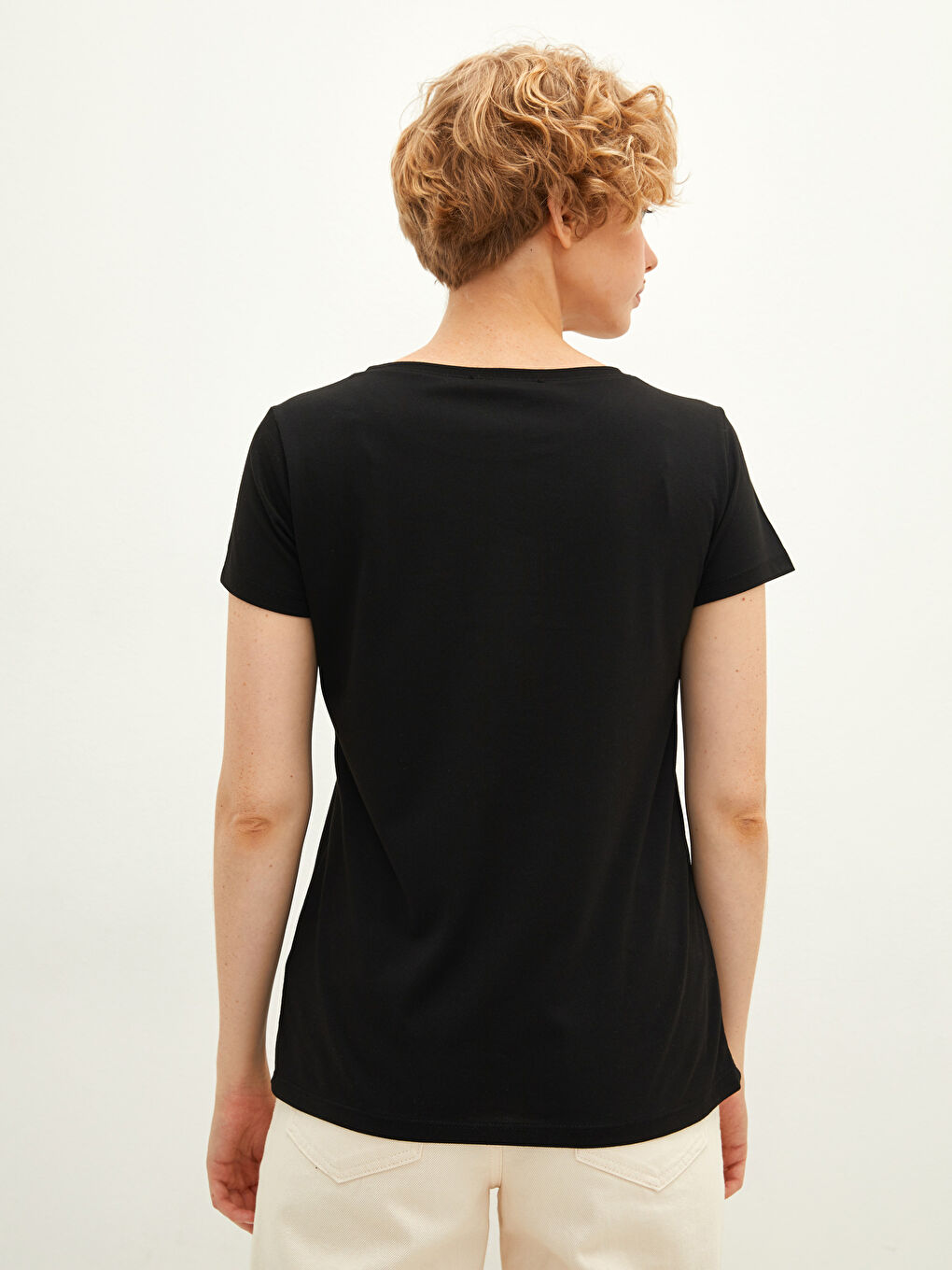 Crew Neck Printed Short Sleeve Women's T-Shirt-4