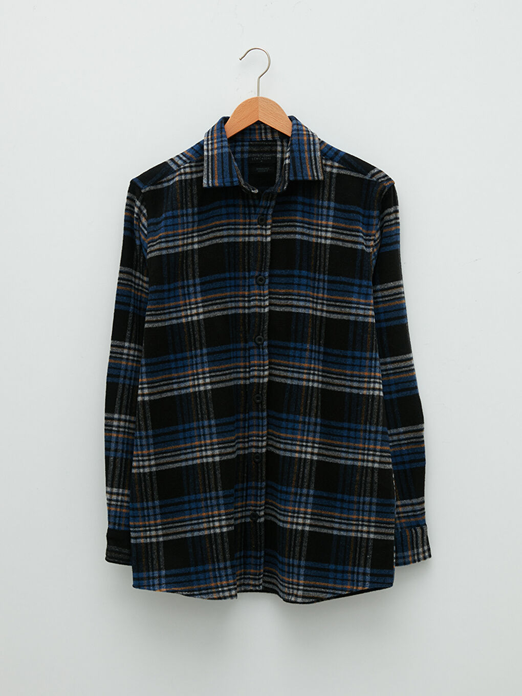 Relaxed Fit Long Sleeve Plaid Men's Flannel Shirt Jacket-5